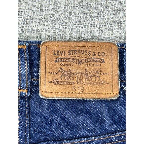 Vintage Levis 619 Jeans Mens 31x32 Blue Denim Straight Leg Orange Tab 90s - Picture 11 of 13